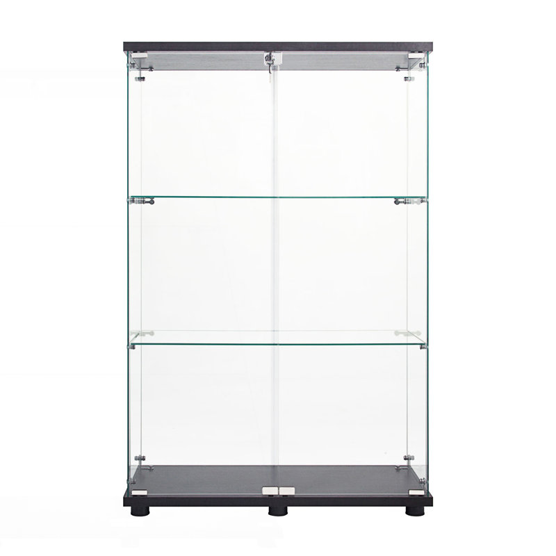 Vitrine à une porte avec 3 tablettes, H 15,04 po x l 50,03 po x P 30,06 po, Noir