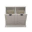 Armoire de trieur de linge à deux compartiments inclinable - blanc, buffet