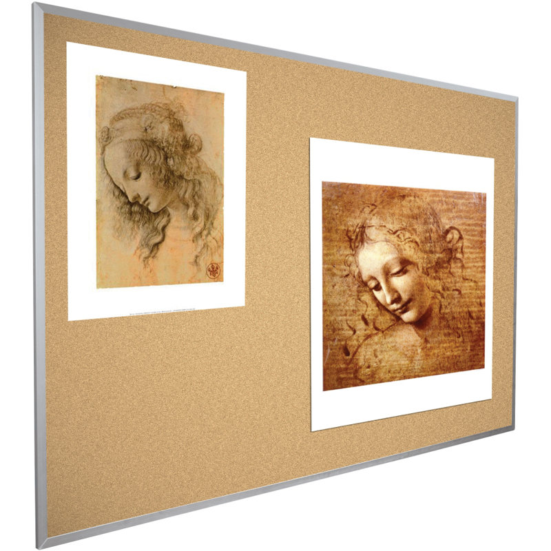 Natural Add Cork MooreCo No Cork Wall Metal Bulletin Board, 4' H x 6' W