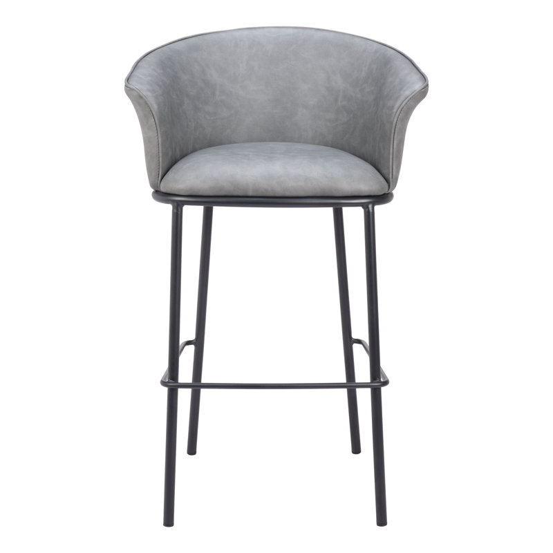 Garston Upholstered Barstool, Gray