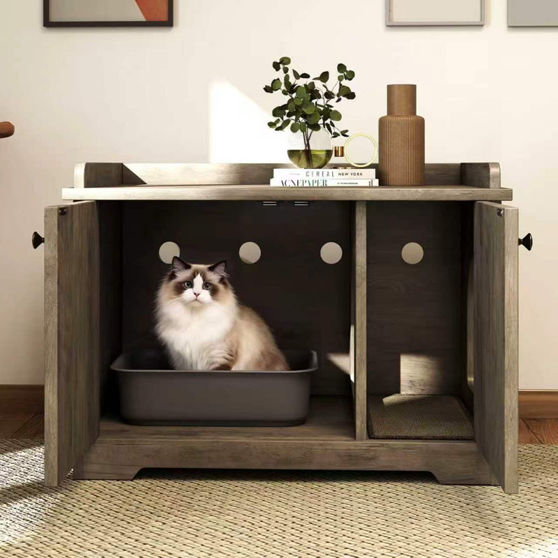 Armoire à litière cachée 22,4 po style campagne pour le salon et la chambre à coucher