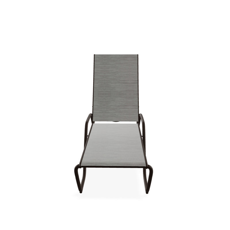 Outdoor Rust-Resistant Metal Chaise Lounge, Textured Kona, Sicily