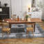 Grande table de salle à manger extensible 106,5 po - Finition grain de bois en mélamine-2087609965