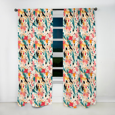 Motif de pois multicolores Dance I - rideau abstrait - rideau obscurcissant - 1 panneau