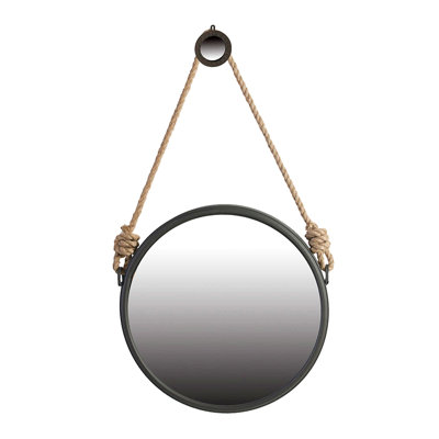 Stylish And Functional Wall Mirror With Rope Strap For Contemporary Decor