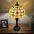 Hadria Tiffany Style Table Lamp Gold Stained Glass Crystal Beans LED Bulbs Included H22"W12"