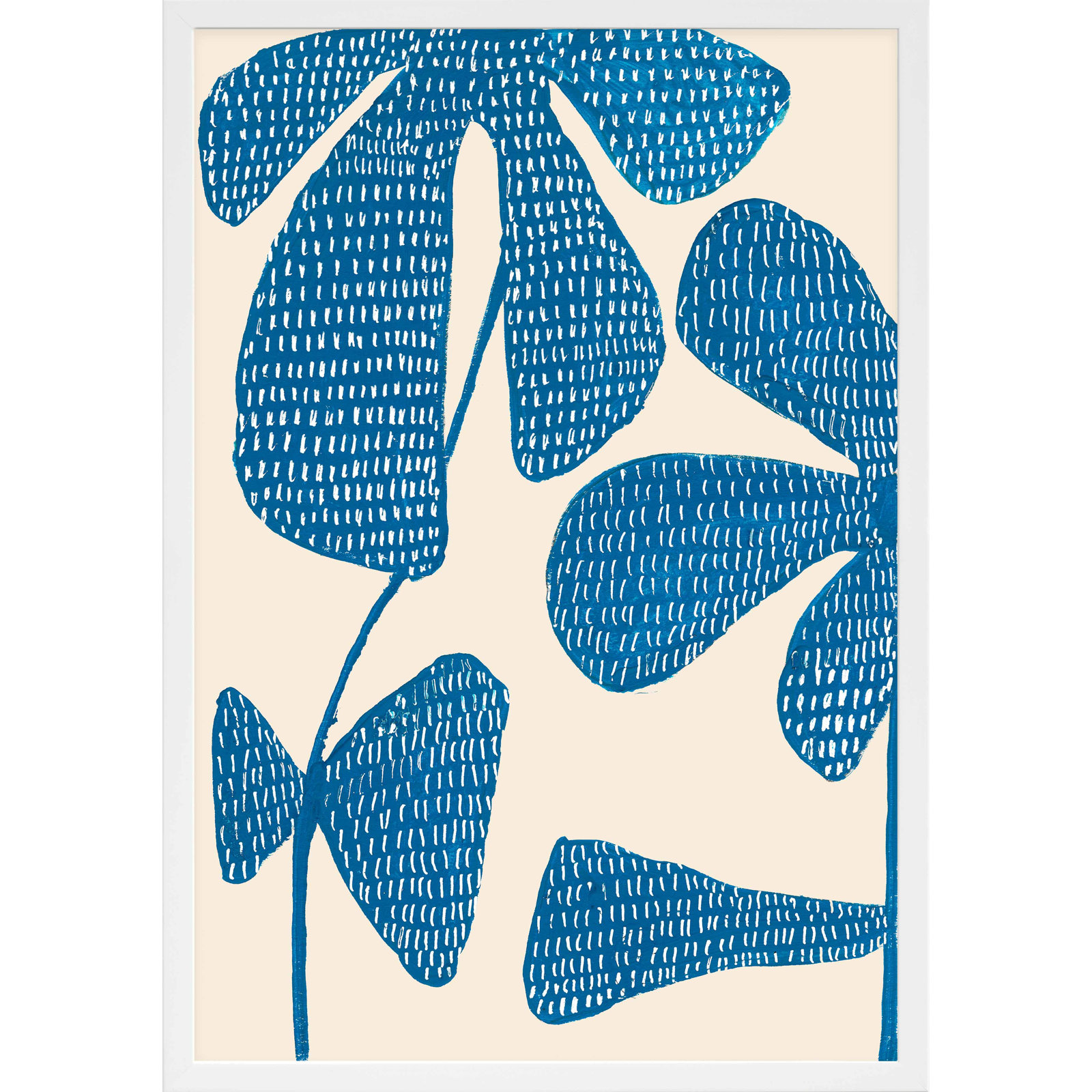 Ceramic Blue 3 Print by Andrea Stokes, White Picture Framed Paper, 30" H x 21" W