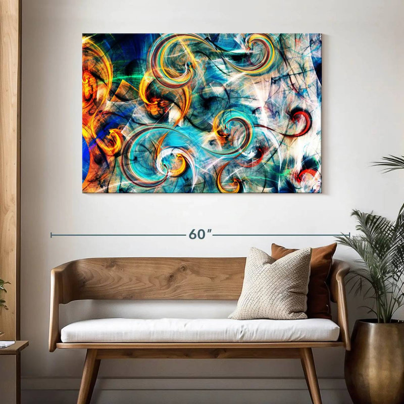 Avery Light Curves Abstract, 32" H x 48" W