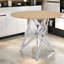 Table de salle à manger ronde moderne, en MDF et en métal argenté, taille compacte pour les petits espaces