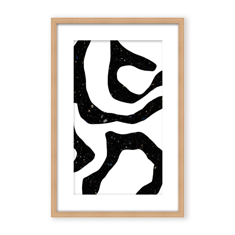 Abstract Black Gems by  - Picture Frame Painting on Paper, 48" H x 32" W x 1.125" D, Black, Framed Print