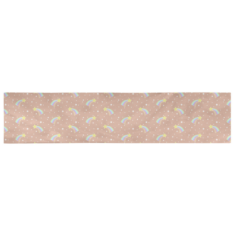 Chemin de table géométrique avicia, 91,5 po x 17,5 po, Orange, Coton