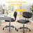 Small Office Computer Desk Chair With Wheels And Lumbar Support, Comfy Cute Armlees PU Leather Vanity Rolling Swuvel Task Chair No Arm For Adult, Student-188603699
