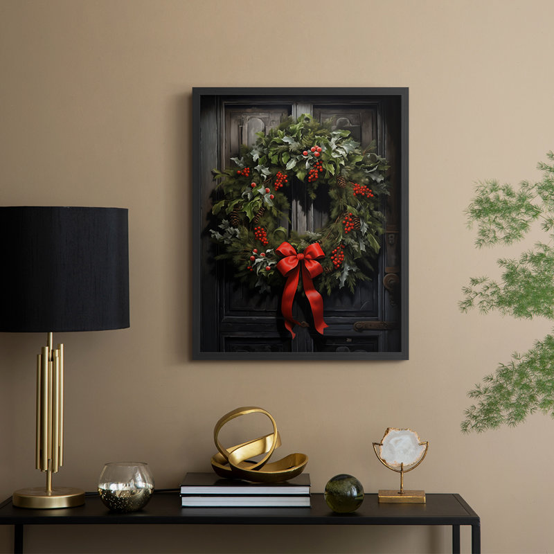 «Christmas Holiday Art DCLxxvii», reproduction d'art encadrée - bois massif, H 11 po x l 9 po, Noir, noir, noir, noir