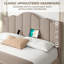 Structure de lit plateforme avec rangement et tête de lit Beige-1569446523-1583987795