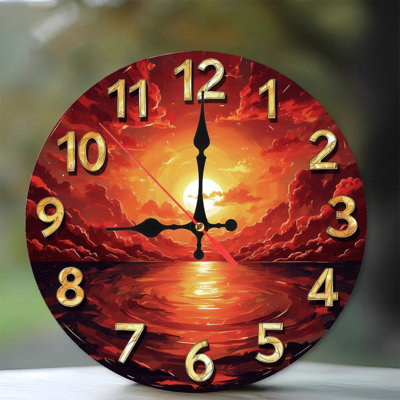 Horloge coucher de soleil sur l'eau