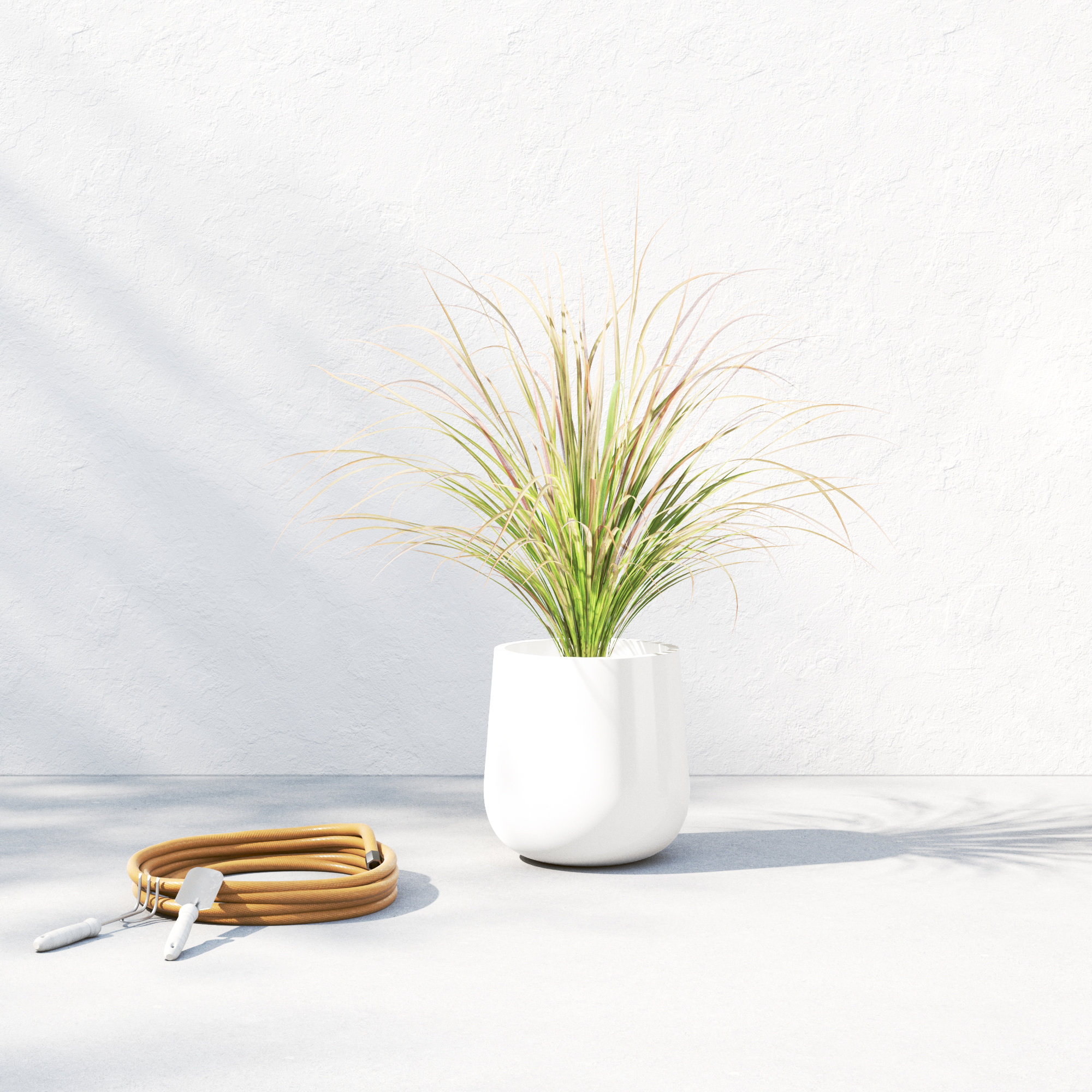 Steuben Pot Planter, 12.75" H x 12.75" W x 12.75" D, White