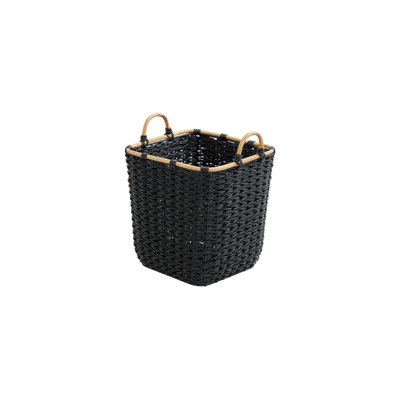 Panier carré en résine - couleur noire