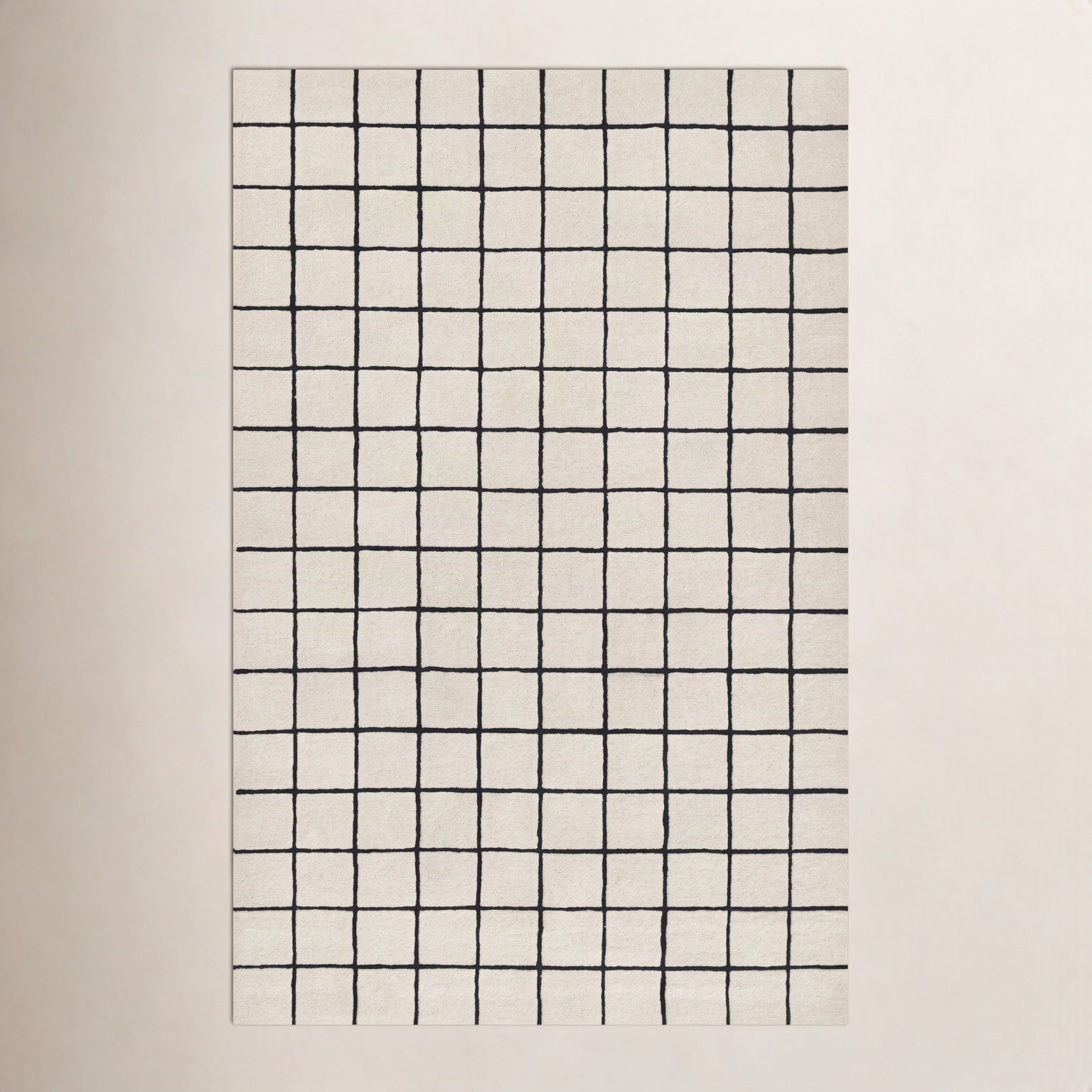 Montara Ivory Hand-Tufted Geometric Wool Rug, Rectangle 2' x 3'