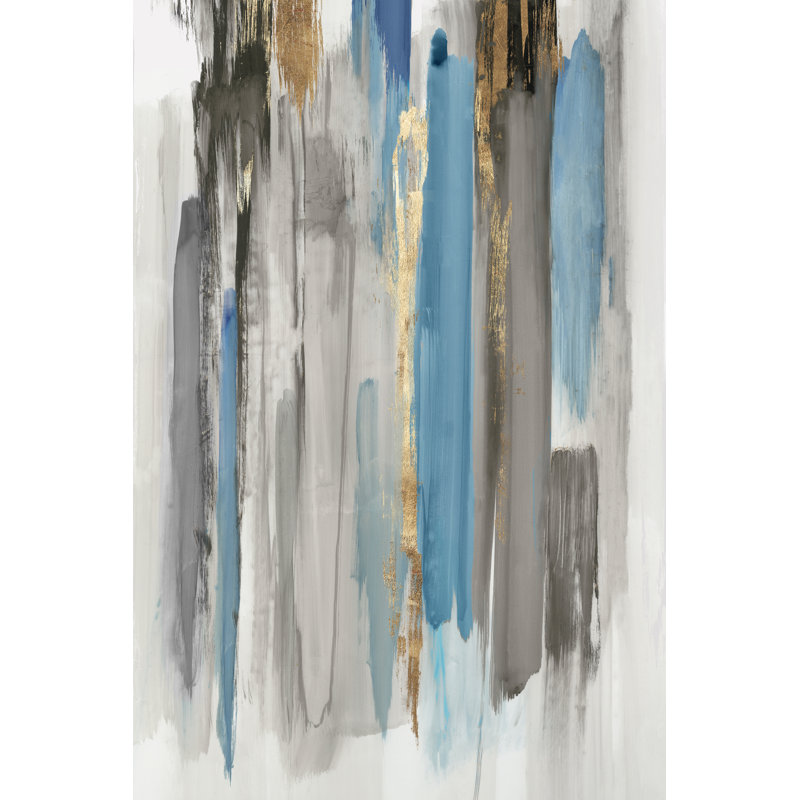Lignes bleues abstraites II, H 18 po x l 12 po x P 1,25 po