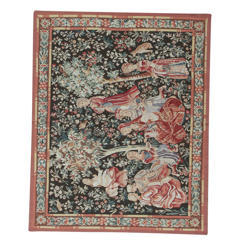 Hand-Knotted High-Quality Black and Rose Area Rug
