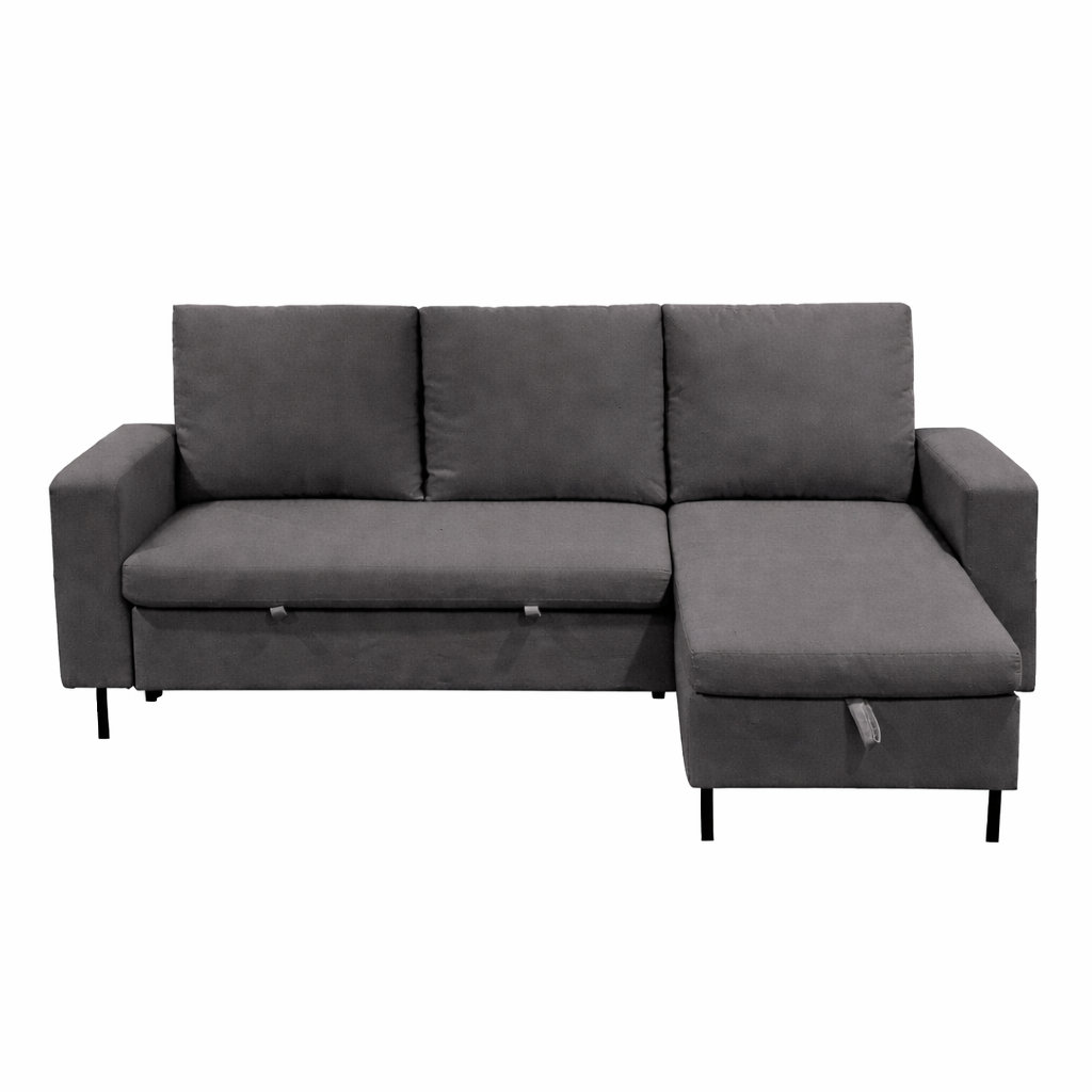 Latitude Run 226cm Large Pull-out Sofa Bed With Storage Chaise, Side ...