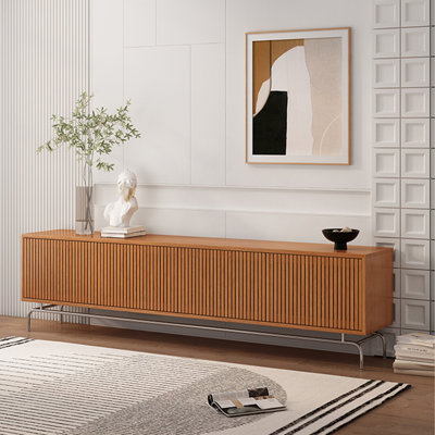 Grille solid wood TV cabinet