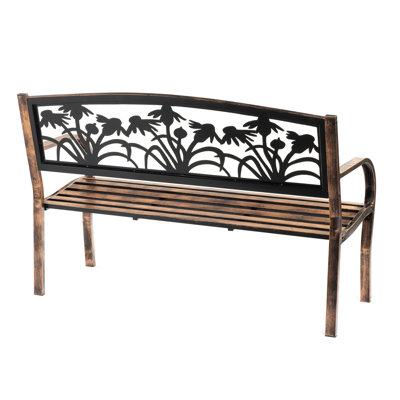 Coneflower Iron Garden Bench
