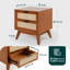  Ailia Solid Wood Nightstand Fully Assembled, 2-Drawer Nightstand, Side Table-1911409840