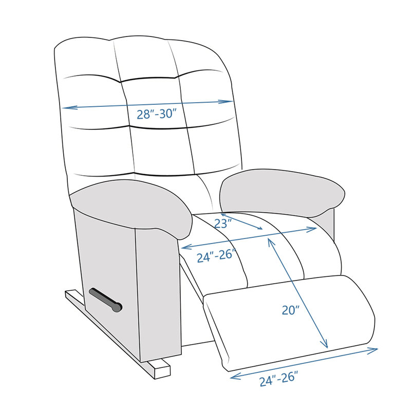 Housse pour fauteuil inclinable à coussins carrés/rectangulaires, Velours chameau, H 103 po x l 25 po x P 23 po