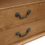 Console en bois massif demi-lune avec tiroirs, canapé incurvé rétro de 43 pouces pour le vestibule, en pin avec pieds romains et finition brune-1348902832