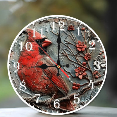 Horloge murale en bois 10 po, mouvement silencieux, à piles (piles AA non incluses), décor artistique, parfait pour les décorations