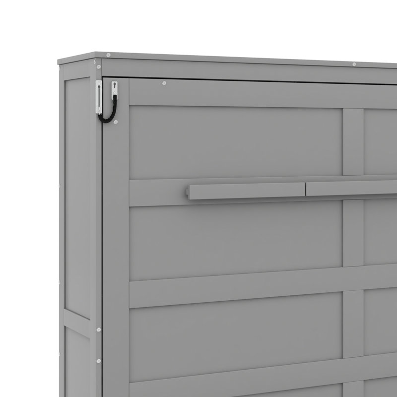 Lit escamotable peu encombrant, Gris, Lit double