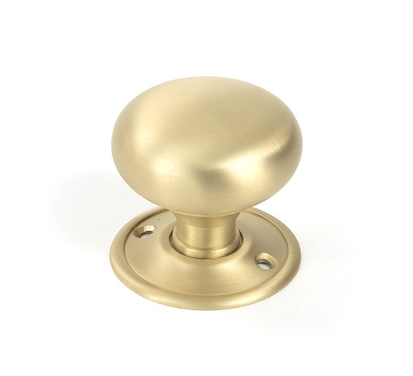 Mushroom Interior Mortise Knobset, Satin Brass
