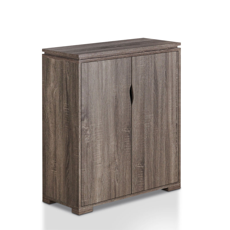 12 Pair Shoe Storage Cabinet, Distressed Grey