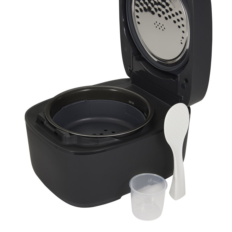 Black 10-Cup Induction Heating Rice Cooker with Nonstick Stainless Steel