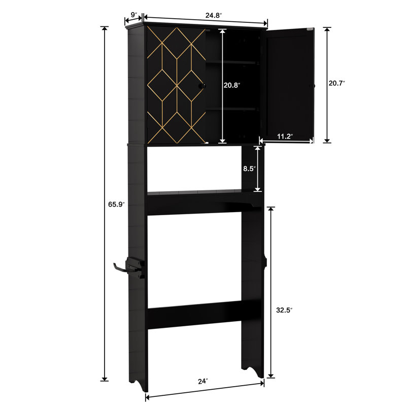 Kynsey Over The Toilet Storage, Black