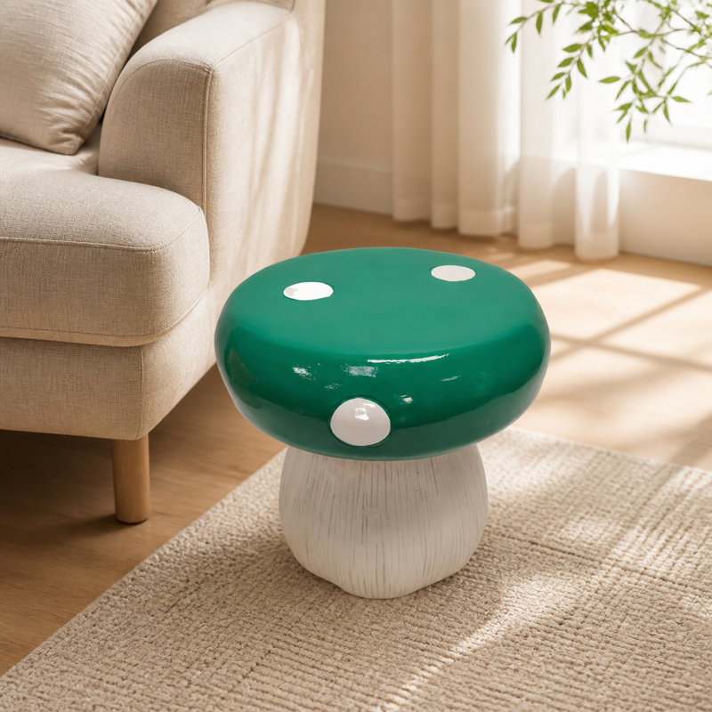 Tabouret d'appoint en résine orange 13 po x 13,4 po Orange, Green