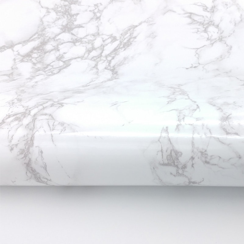 Tulane Glossy Faux Marble Peel & Stick Wallpaper Roll