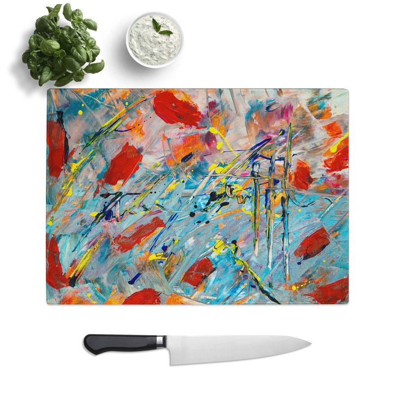 Tempered Glass Art Painting Vol.410 Chopping Board, 39 cm W x 28.5 cm L