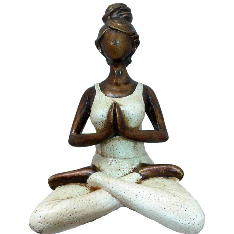 Figurine Alorton Yoga, H 8 po x l 6 po x P 6 po, Blanc