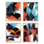 Ensemble de 4 reproductions murales géométriques abstraites encadrées sur papier quadrillé rouge et bleu encadrées sur papier, impression de 4 pièces-93012284-93012285