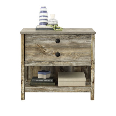 Classeur latéral de bureau de style bord de mer avec finition brune, bois d'ingénierie, tiroir à extension complète pour formats multiples, dossiers de rangement polyvalents, décor, tiroir à verrou en T, support, dimensions compactes, rapide