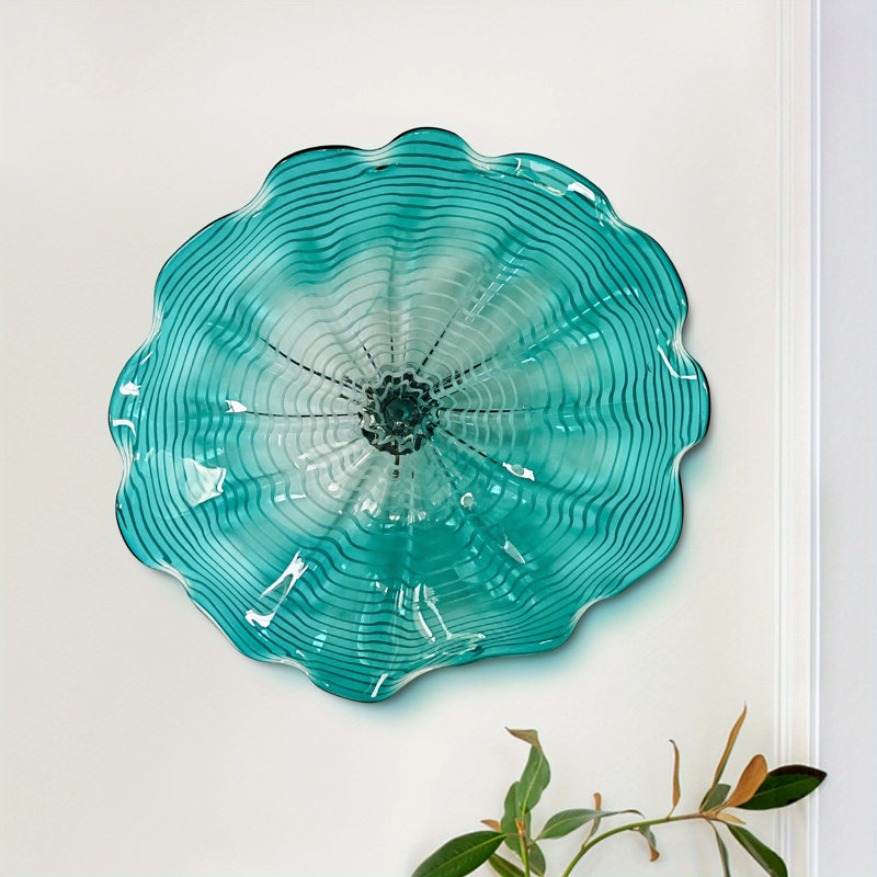 1 pièce, art mural décoratif en verre multicolore fait à la main Murano 12 po de diamètre