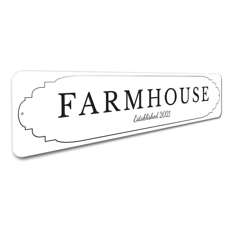 Enseigne en aluminium Farmhouse, H 4 po x l 18 po x P 0,04 po