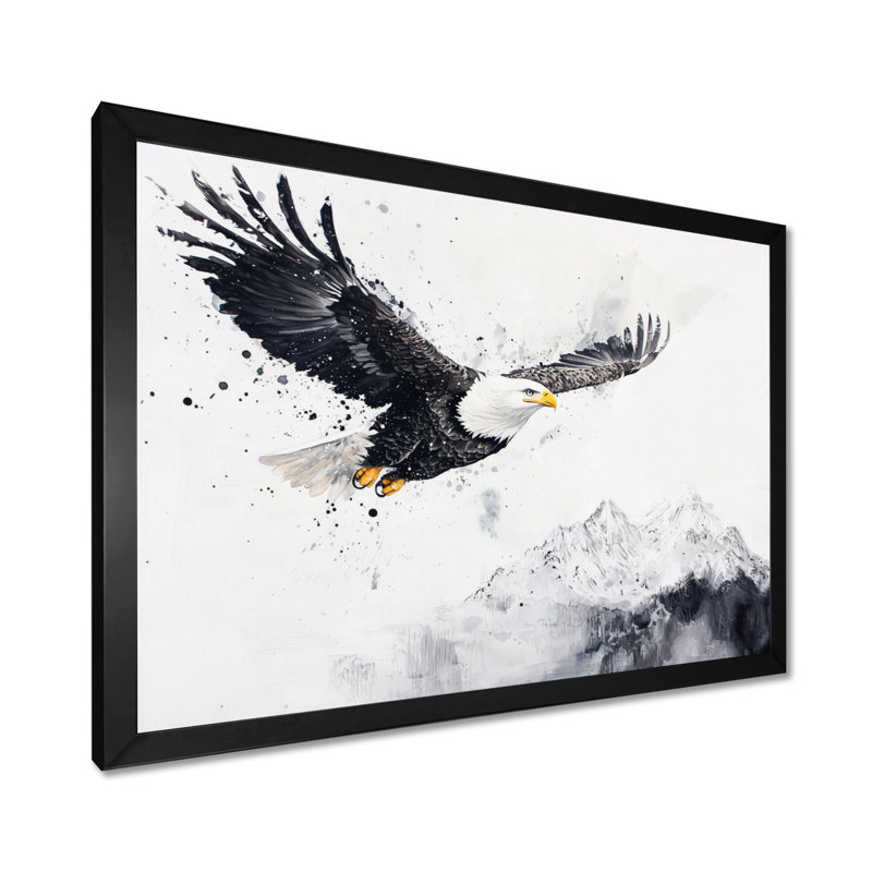 Décoration murale grand aigle en vol - Aigle, Single Picture Framed Print without Mat, Black, 12" H x 20" W