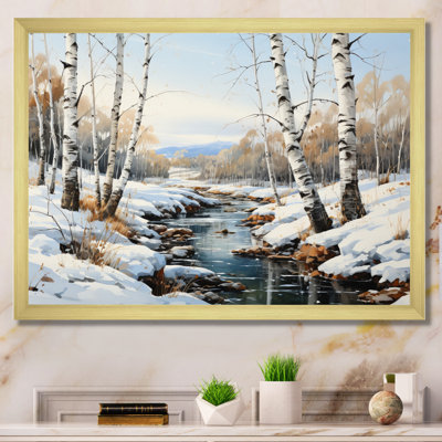Birch Woods Winter Whispers I - impression sur toile de bouleau