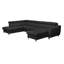 Raedynn Faux Leather Large Corner Sofa with Sleeping Function and Storage Box with Adjustable Headrests -1792617855-1792617854