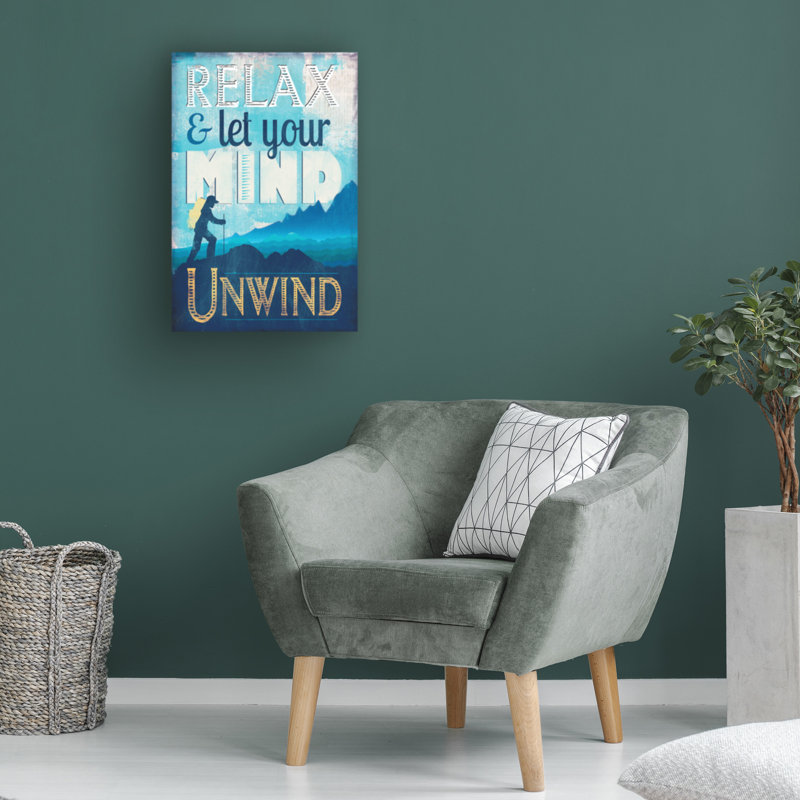 "Let Mind Unwind" sur toile, H 19 po x l 12 po