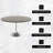 Heatherton 48" Round Dining Table with MDF Top Kitchen Table and Silver Stainless Steel Pedestal Base Seats 2-6 Person-1877259286