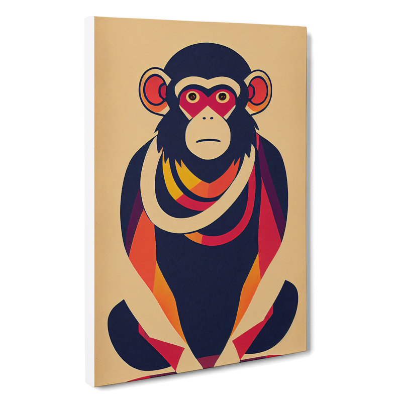 Abstract Monkey No.2 - Wall Art, 50cm H x 35cm W x 2cm D, Wrapped Canvas